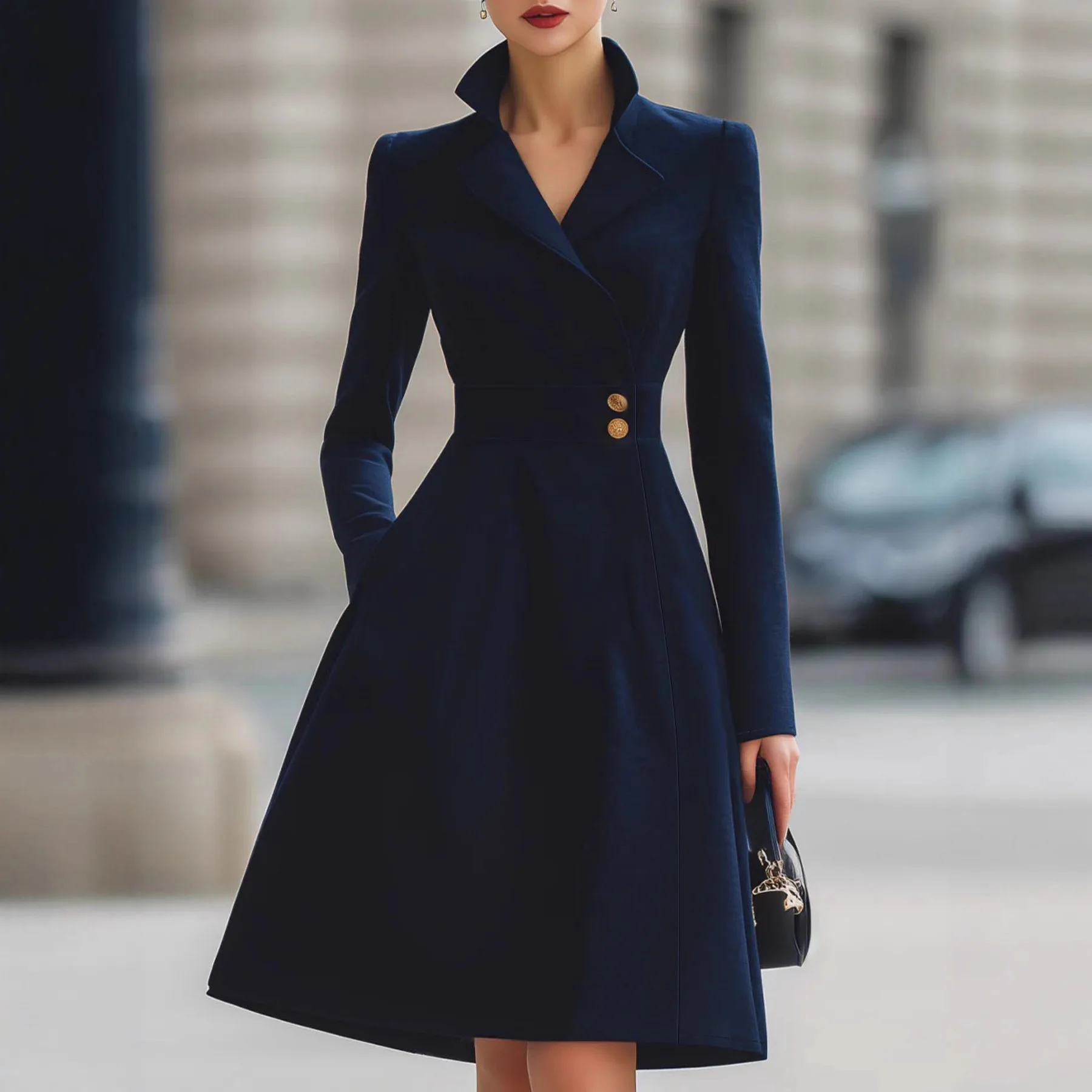 Women‘s Elegant Business Solid Chic Mini Dress Lapel Long Sleeve High Waist Button Bodycon Dress Formal High Street Chic Dresse
Women‘s Elegant Business Solid Chic Mini Dress Lapel Long Sleeve High Waist Button Bodycon Dress Formal High Street Chic Dresse