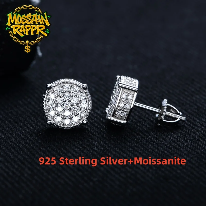 MossanRappr 0.81cttw Moissanite Iced Out Round Stud Earrings for Men 925 Sterling Silver Bling Hip Hop Jewelry Birthday Gifts
MossanRappr 0.81cttw Moissanite Iced Out Round Stud Earrings for Men 925 Sterling Silver Bling Hip Hop Jewelry Birthday Gifts