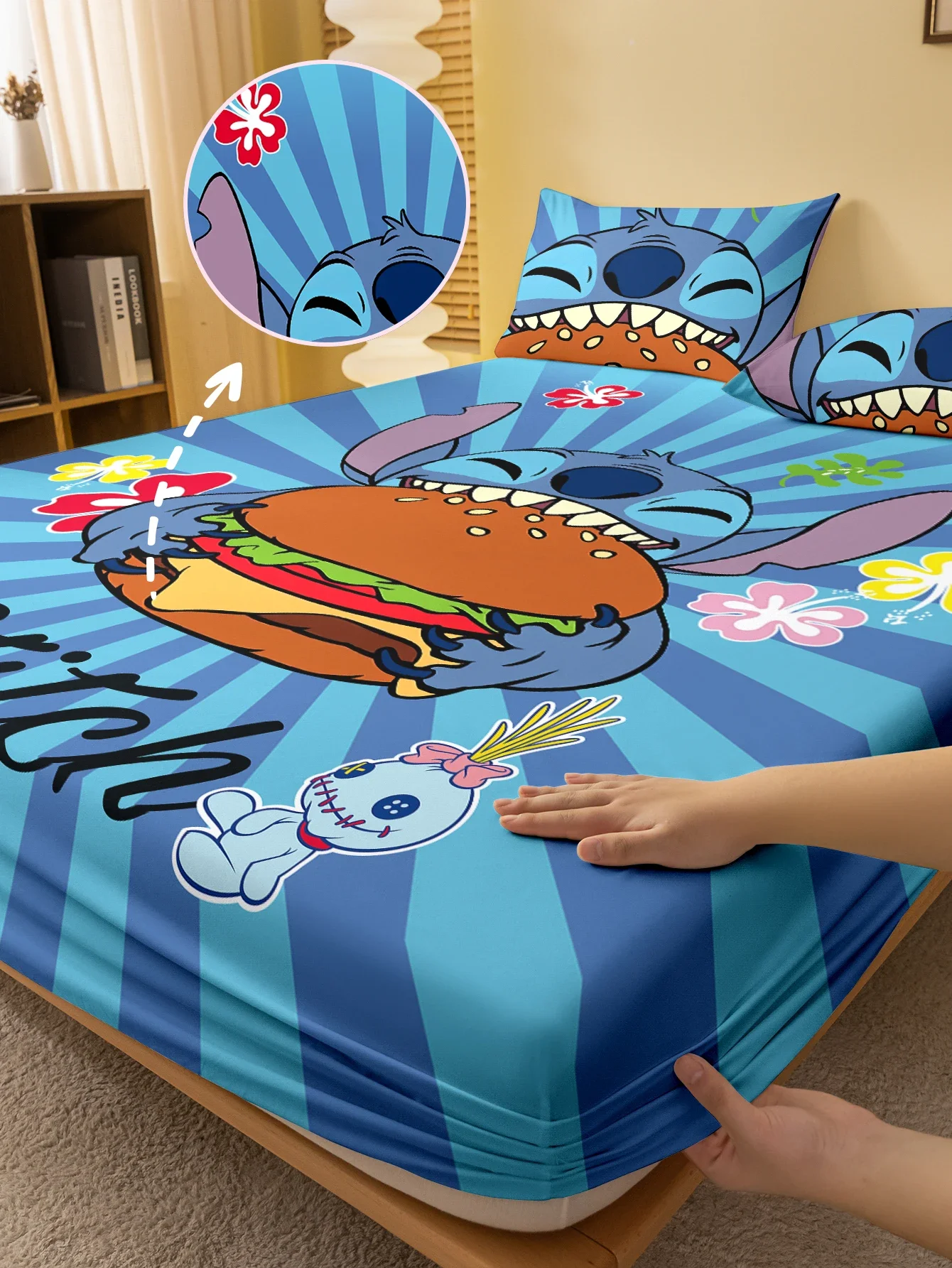 1 cartoon cute Stitch pattern digital printed frosted Fitted Sheet,bedroom printed bed cover,bedding(No pillowcase)
1 cartoon cute Stitch pattern digital printed frosted Fitted Sheet,bedroom printed bed cover,bedding(No pillowcase)
