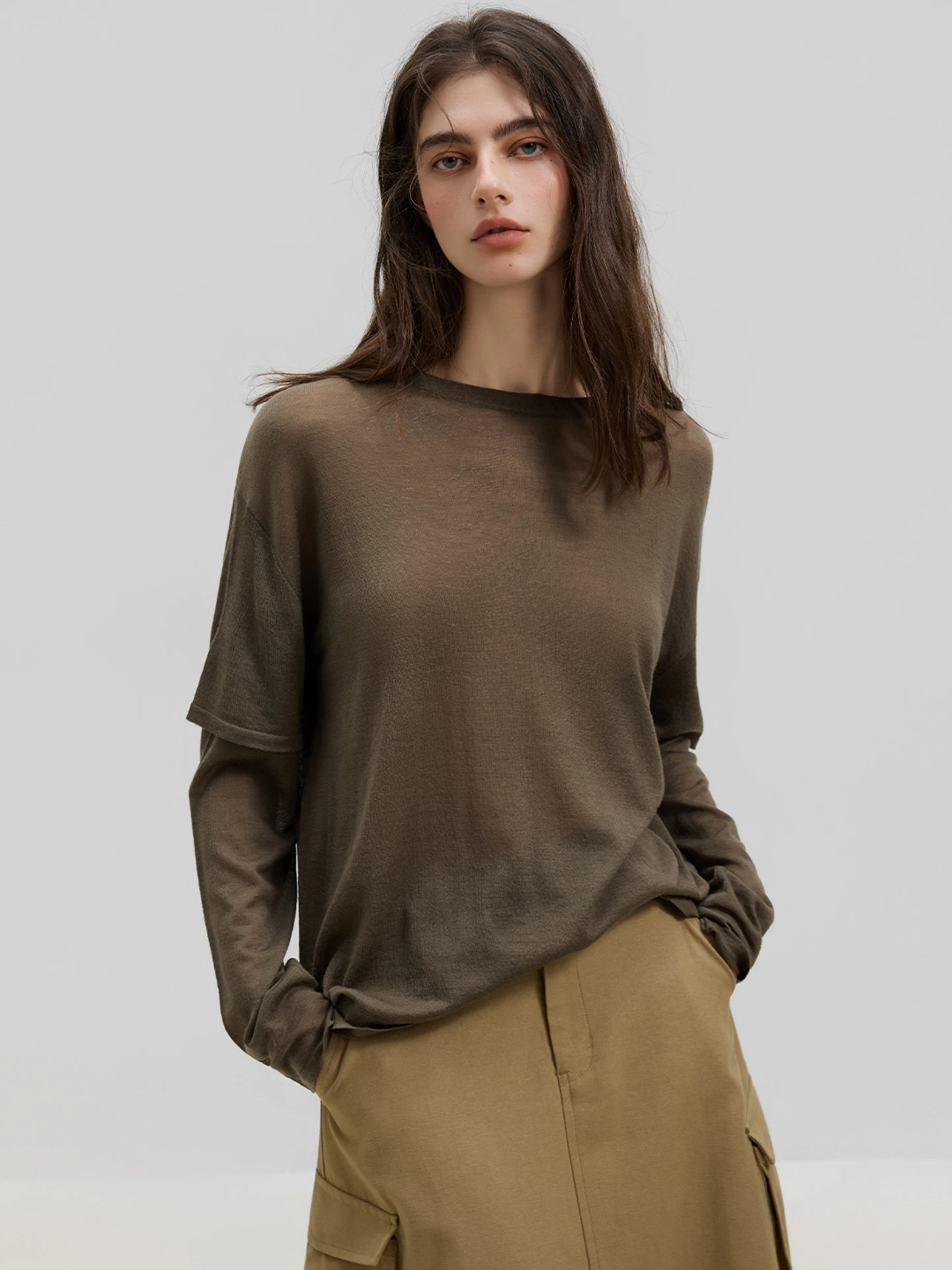 LUR Women's Long Sleeve Woolen Knitted T-shirt Loose Fit Casual Style Spring Season Breathable Comfortable High Waist Design
LUR Women's Long Sleeve Woolen Knitted T-shirt Loose Fit Casual Style Spring Season Breathable Comfortable High Waist Design