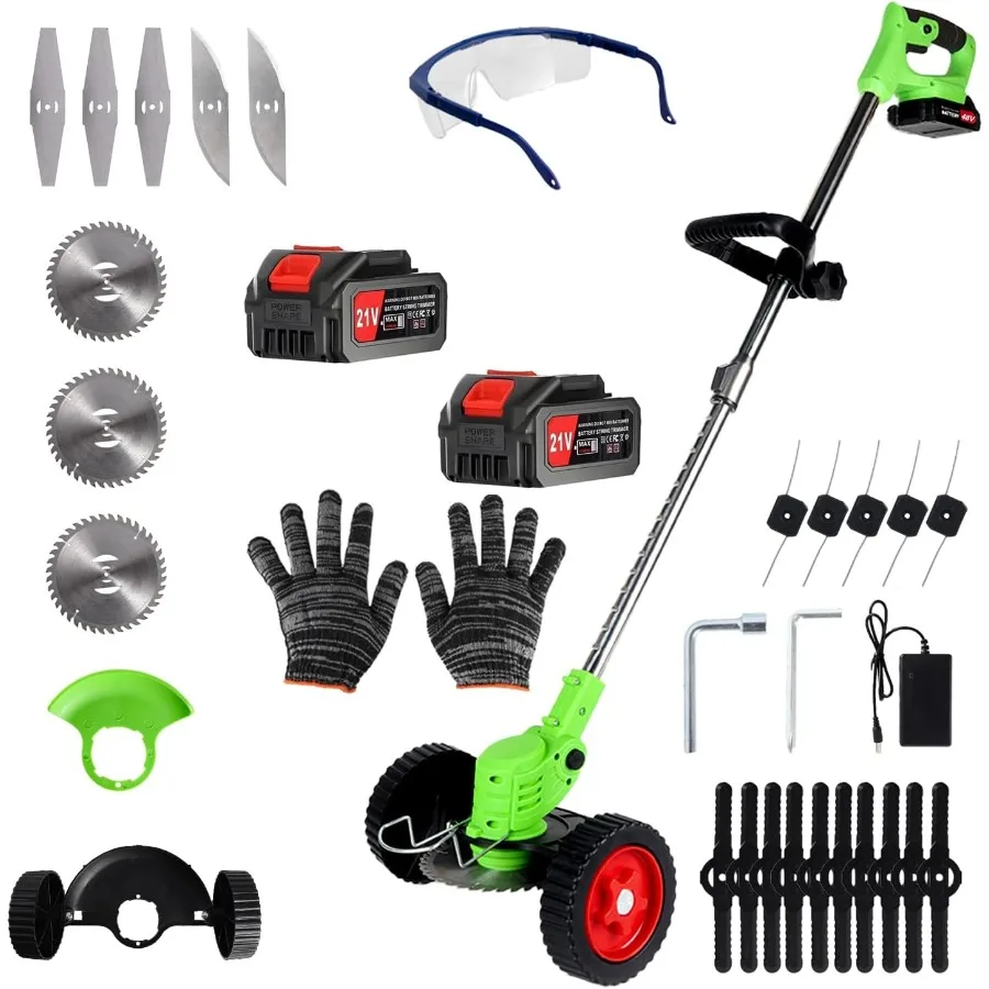 Cordless Weed Wacker Battery Powered Electric 21V 4.0Ah2pcs 5 Types BladeWheels Grass Trimmer Lawn Edger Mower Brush Cutter Wee
Cordless Weed Wacker Battery Powered Electric 21V 4.0Ah2pcs 5 Types BladeWheels Grass Trimmer Lawn Edger Mower Brush Cutter Wee