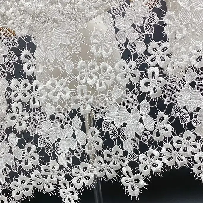 High-quality water-soluble full-width embroidered hollow small floral lace fabric for wedding dresses designers fabric
High-quality water-soluble full-width embroidered hollow small floral lace fabric for wedding dresses designers fabric