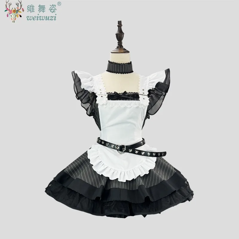Anime Vintage Maid Dress Adult Women Cosplay Costume Gray Stripe Dress White Apron Black Dress Fashion Retro Suits Slim Gothic
Anime Vintage Maid Dress Adult Women Cosplay Costume Gray Stripe Dress White Apron Black Dress Fashion Retro Suits Slim Gothic
