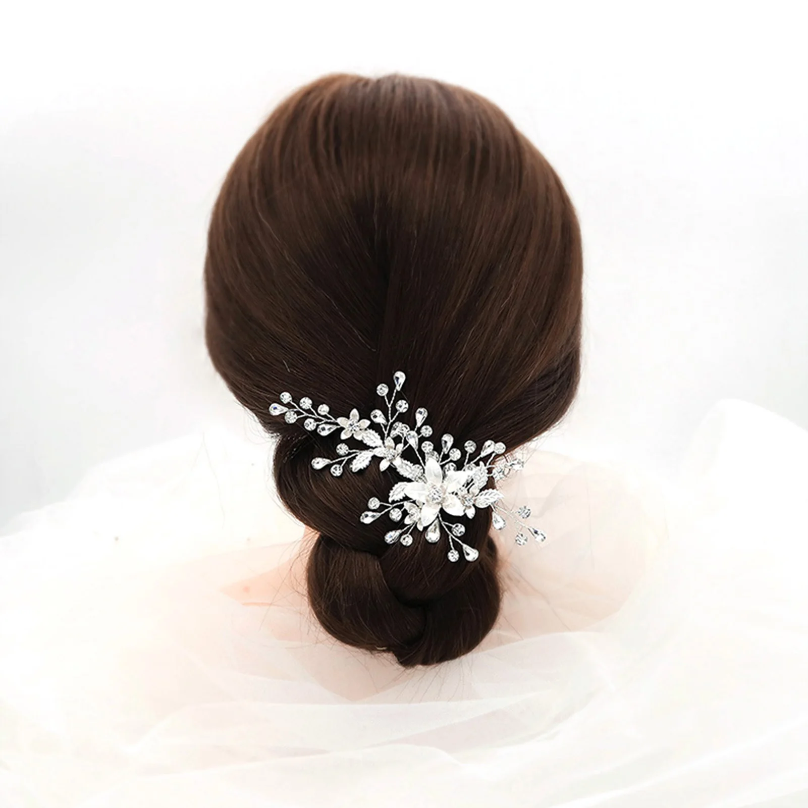 Fashion Flower Hairpin With Rhinestone Princess Floral Hairpin Silver Color Barrette Wedding Hair Accessories Party Side Tiaras
Fashion Flower Hairpin With Rhinestone Princess Floral Hairpin Silver Color Barrette Wedding Hair Accessories Party Side Tiaras