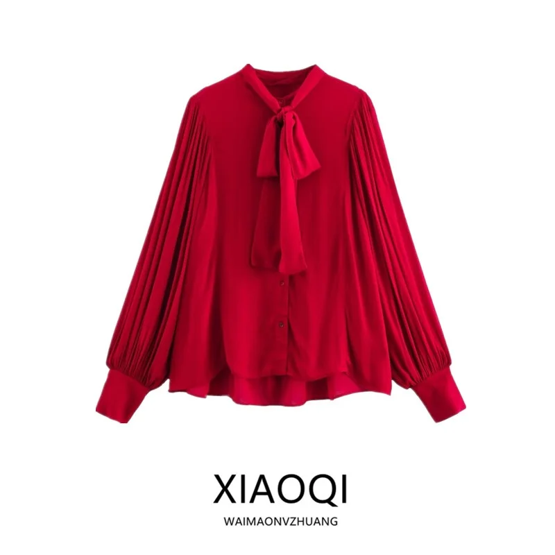 Spring 2025 Women's irt Design Sensation Elegance Knot Decoration Loose Fit Long Sve Stand Length Sweet Sle
Spring 2025 Women's irt Design Sensation Elegance Knot Decoration Loose Fit Long Sve Stand Length Sweet Sle