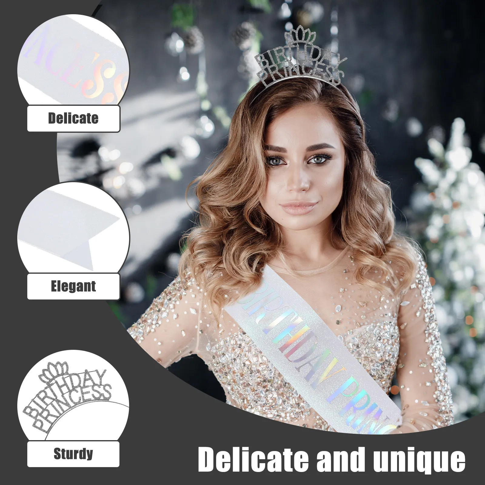 1Set Rhinestone Birthday Crown Headband for Women Teens with Coordinating Sash Delicate Craftsmanship Birthday Party Crown and
1Set Rhinestone Birthday Crown Headband for Women Teens with Coordinating Sash Delicate Craftsmanship Birthday Party Crown and