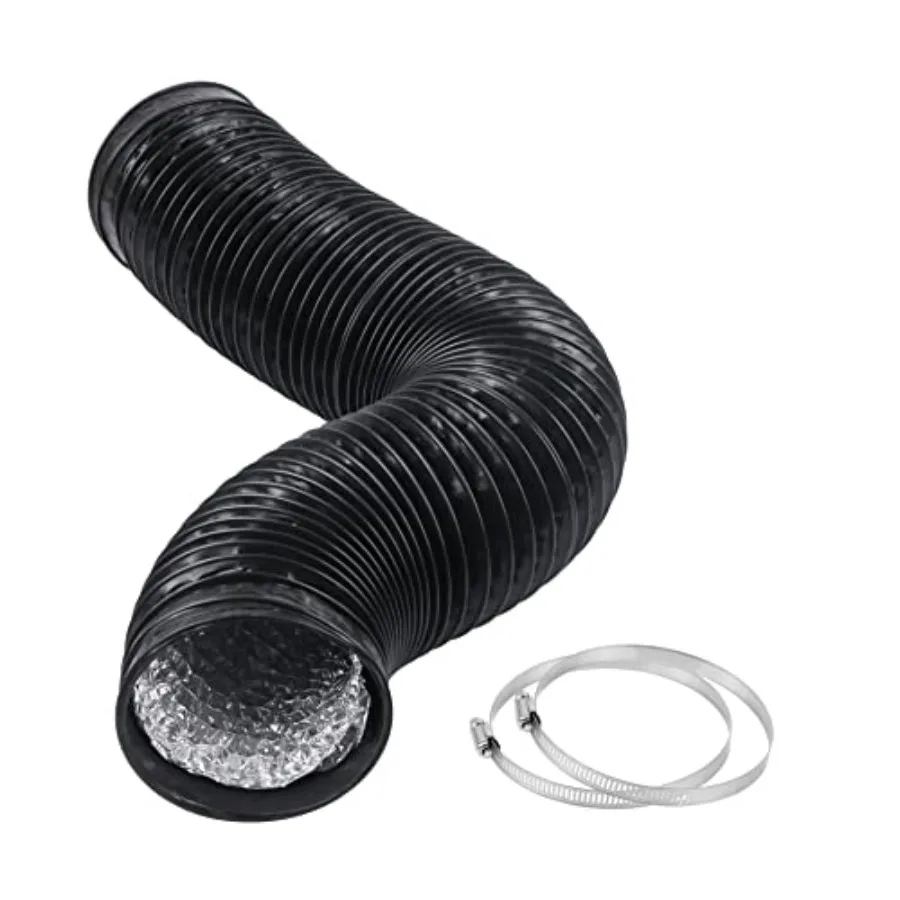 4 Inch Feet Black Air Ducting, Flexible 1.m Length Aluminum Dryer Vent Hoe for HVAC Ventilan with 2 ilver p
4 Inch Feet Black Air Ducting, Flexible 1.m Length Aluminum Dryer Vent Hoe for HVAC Ventilan with 2 ilver p
