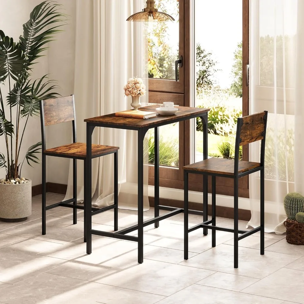3-Piece Bar Table and Chair Set with 2 Counter Height Bar Stools, Breakfast Nook Table Set for Small Space, Customized
3-Piece Bar Table and Chair Set with 2 Counter Height Bar Stools, Breakfast Nook Table Set for Small Space, Customized