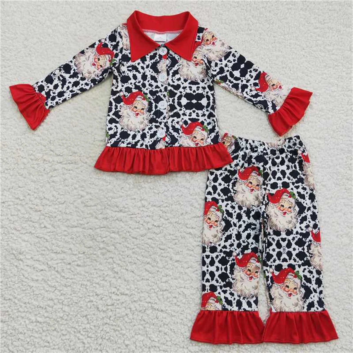 Wholesale Girls Boys Santa Embroidered Girls Pajamas Children's Cotton Long Sleeve Pants Toddler Holiday Pajamas New Clothes
Wholesale Girls Boys Santa Embroidered Girls Pajamas Children's Cotton Long Sleeve Pants Toddler Holiday Pajamas New Clothes