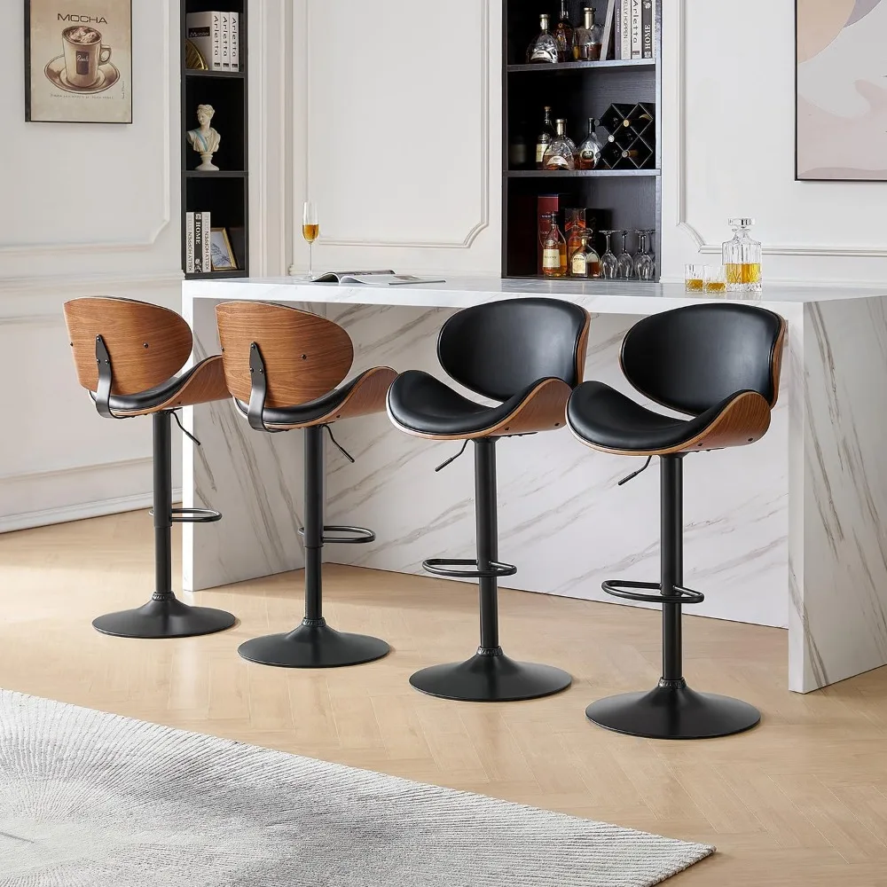 Adjustable Bar Stools Set of 2, Counter Height Bar Stools with Backs and Footrest, Modern PU Leather Upholstered Bar Stools
Adjustable Bar Stools Set of 2, Counter Height Bar Stools with Backs and Footrest, Modern PU Leather Upholstered Bar Stools