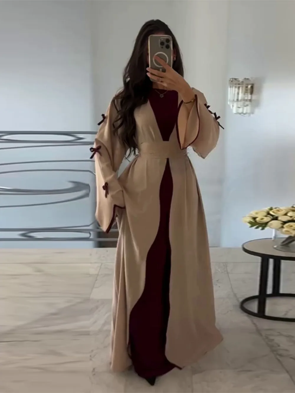Eid Fake 2 Piece Dress for Women Patchwork Abaya Bow Sleeve Muslim Long RobeJalabiya Ramadan Dubai Kaftan 2025 Vestidos Largos
Eid Fake 2 Piece Dress for Women Patchwork Abaya Bow Sleeve Muslim Long RobeJalabiya Ramadan Dubai Kaftan 2025 Vestidos Largos