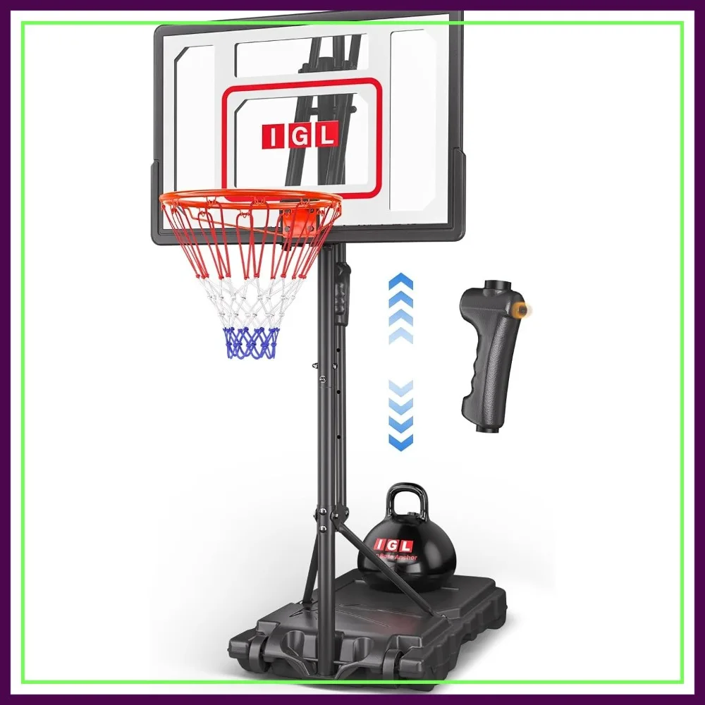Kids Basketball Hoop 4-8.5ft Adjustable Height 33in Shatterproof Backboard Fillable Base Portable Goal with Wheels
Kids Basketball Hoop 4-8.5ft Adjustable Height 33in Shatterproof Backboard Fillable Base Portable Goal with Wheels