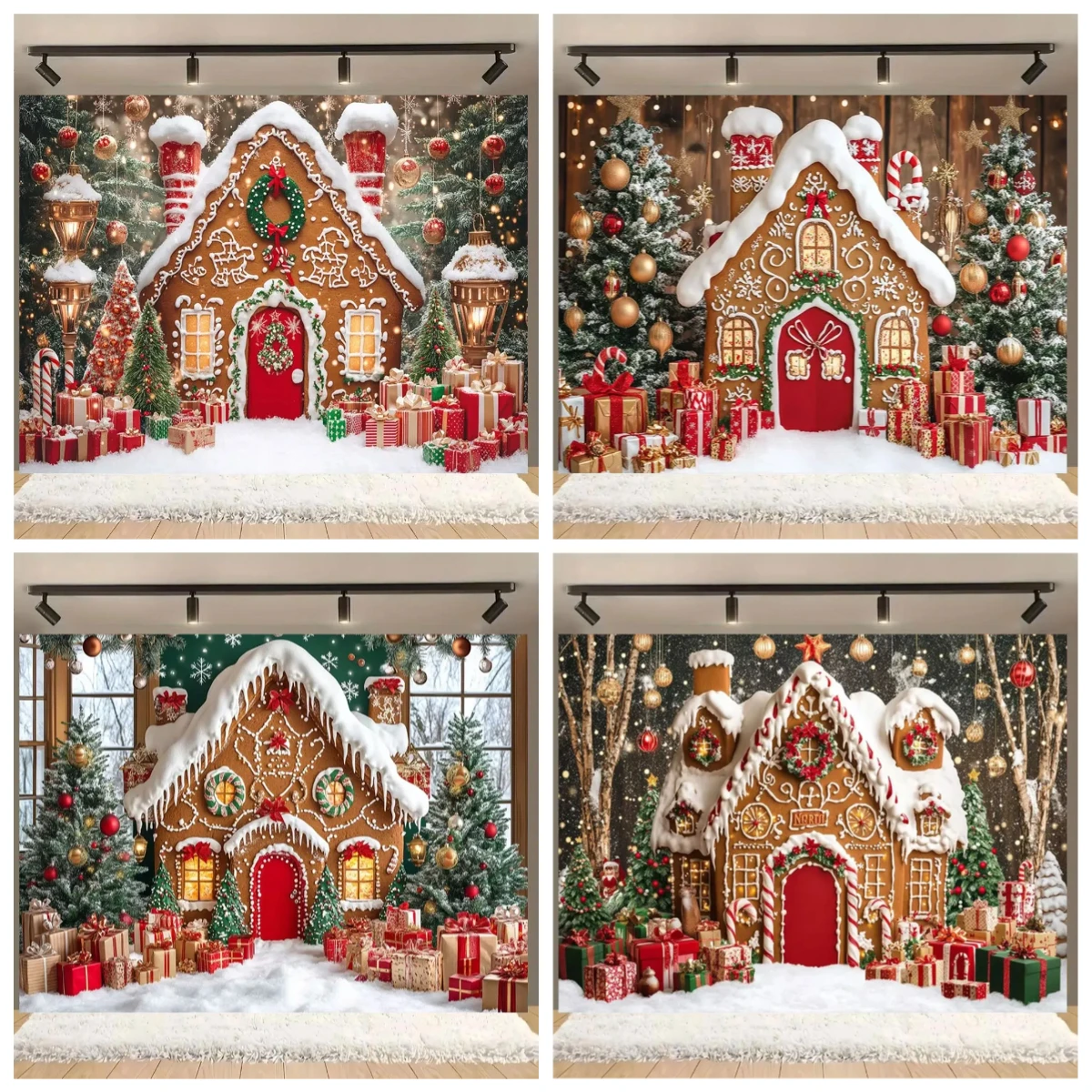 Christmas Party Snowy Gingerbread House Photography Background Glitter Xmas Tree Lantern Gift Booth Kid Winter Birthday Portrait
Christmas Party Snowy Gingerbread House Photography Background Glitter Xmas Tree Lantern Gift Booth Kid Winter Birthday Portrait