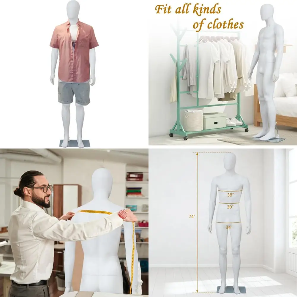 Регулируемая подставка для манекена в полный рост со съемными элементами для демонстрации одежды, белая
Регулируемая подставка для манекена в полный рост со съемными элементами для демонстрации одежды, белая