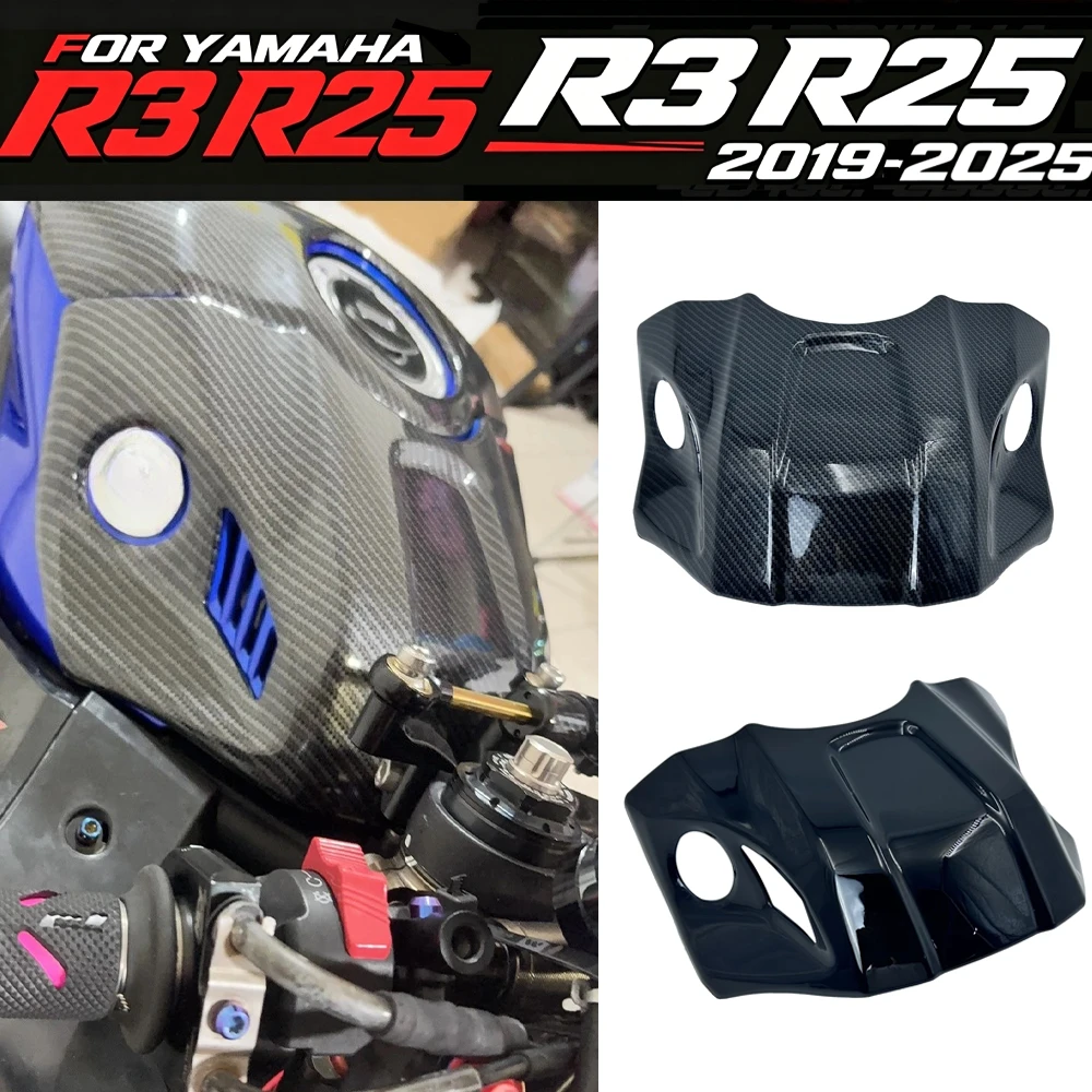 For YAMAHA YZF-R3 YZF-R25 YZF R3 R25 2019-2024 2025 Motorcycle Carbon Fiber Pattern Tank Pad Sticker Tank Protect Cover Guard