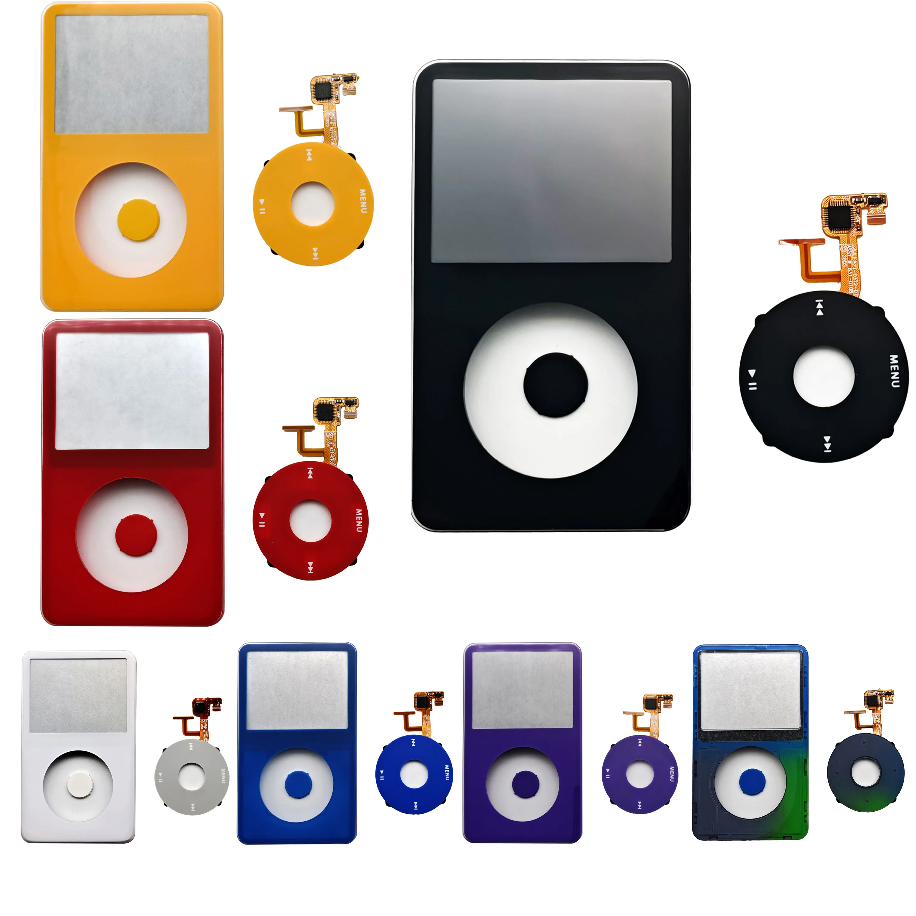 iPod 5th Gen Front Faceplate, Multi-Color Housing Cover with Click Wheel&Center Button for iPod Video 30GB 60GB 80GB Replacement
iPod 5th Gen Front Faceplate, Multi-Color Housing Cover with Click Wheel&Center Button for iPod Video 30GB 60GB 80GB Replacement