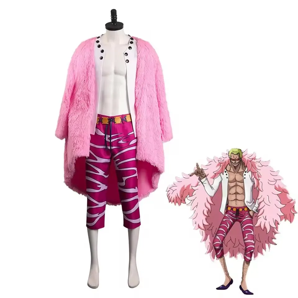 Anime One Piece Doflamingo Cosplay Fantasia Costume Disguise for Jacket Pants Glasses Halloween Carnival Party Clothes
Anime One Piece Doflamingo Cosplay Fantasia Costume Disguise for Jacket Pants Glasses Halloween Carnival Party Clothes