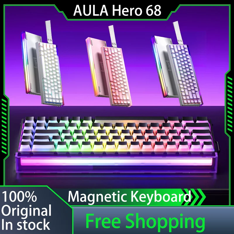 AULA HERO 68 HE Механическая клавиатура Магнитный переключатель 8K Возврат с горячей заменой Проводной индивидуальный 0,01 мм RT Точность Hi-Fi ПК Игровой ноутбук
AULA HERO 68 HE Механическая клавиатура Магнитный переключатель 8K Возврат с горячей заменой Проводной индивидуальный 0,01 мм RT Точность Hi-Fi ПК Игровой ноутбук