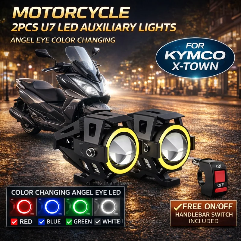 Waterproof Motorcycle LED Headlight 3000LMW U7 Motorbike LED Driving Fog Spot Light with Switch For KYMCO X-TOWN125i X-TOWN300i
Waterproof Motorcycle LED Headlight 3000LMW U7 Motorbike LED Driving Fog Spot Light with Switch For KYMCO X-TOWN125i X-TOWN300i