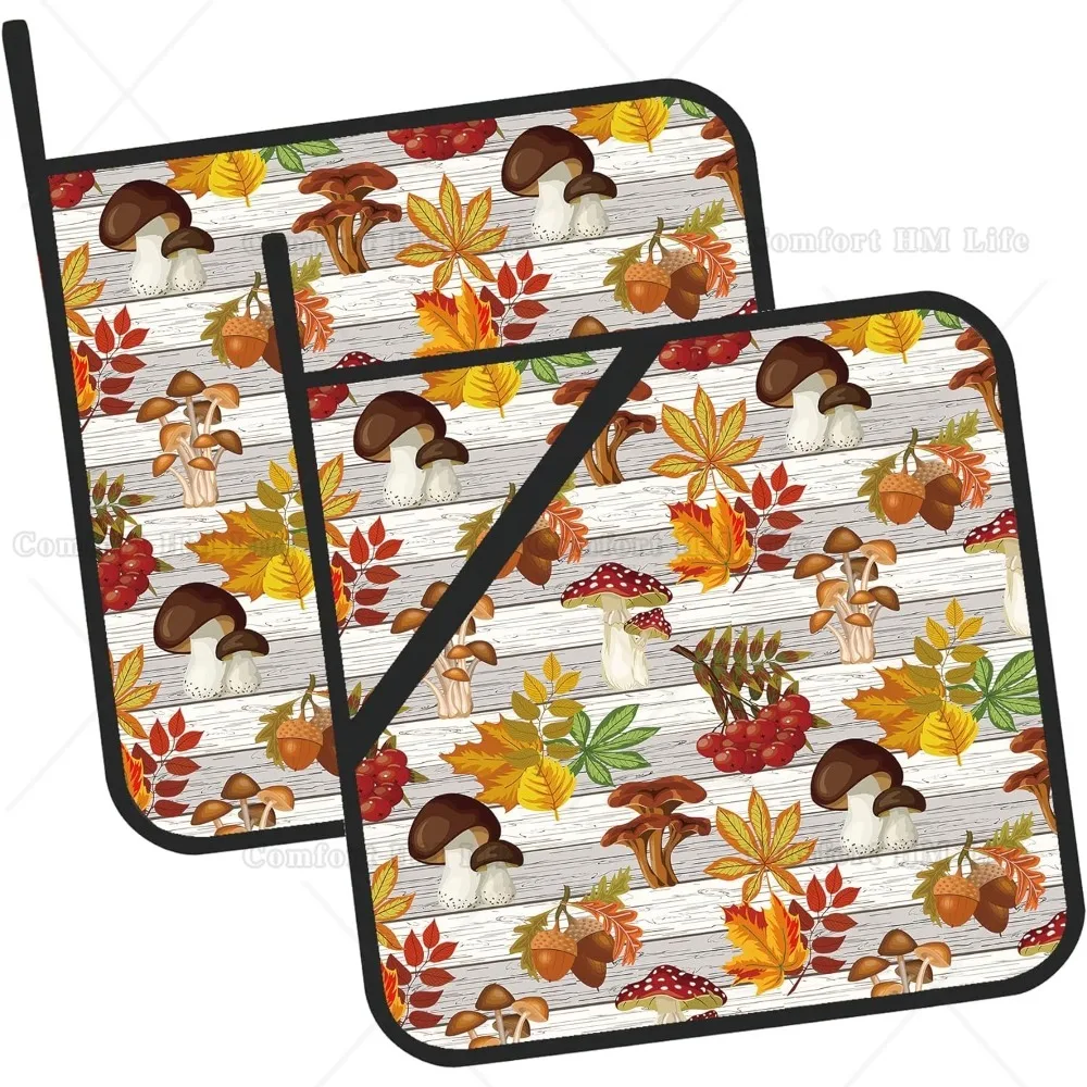Mushrooms and Leaves on A Wooden Pot Holders Set of 2 Kitchen Heat Resistant Pot Holders for Microwave Cooking Baking
Mushrooms and Leaves on A Wooden Pot Holders Set of 2 Kitchen Heat Resistant Pot Holders for Microwave Cooking Baking