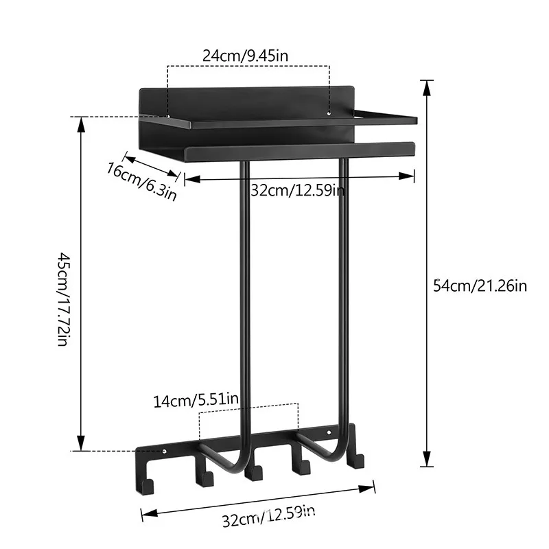 Vertical Hanging Towel Rack Sturdy Metal Wall Mounted Towel Racks for Bathroom Towel Holder with Shelf and 6 HooksSpace Saving
Vertical Hanging Towel Rack Sturdy Metal Wall Mounted Towel Racks for Bathroom Towel Holder with Shelf and 6 HooksSpace Saving
