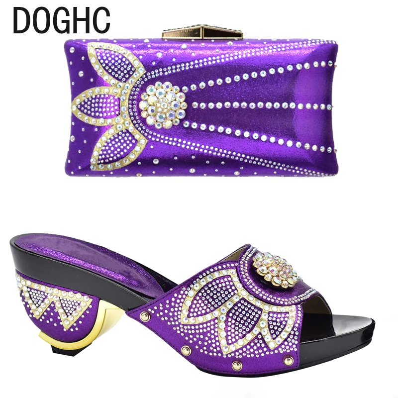 New Arrival PurpleColor Shoes and Bag Set Decorated with Rhinestone High Quality Matching Italian Shoes and Bag Sets for Wedding
New Arrival PurpleColor Shoes and Bag Set Decorated with Rhinestone High Quality Matching Italian Shoes and Bag Sets for Wedding