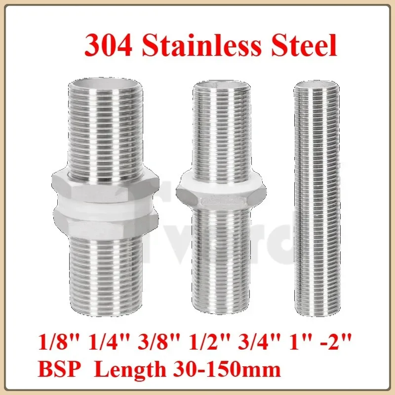 1/8" 1/4" 3/8" 1/2" 3/4" 1" -2" BSP To 30-150mm Length 304 Stainless Full Thread Bulkhead Lock Pipe Fitting Water Tank Aquarium
1/8" 1/4" 3/8" 1/2" 3/4" 1" -2" BSP To 30-150mm Length 304 Stainless Full Thread Bulkhead Lock Pipe Fitting Water Tank Aquarium