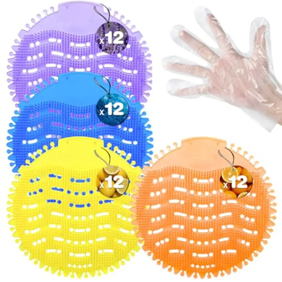 Pack Urinal Deodorizer Screen with 100 Gloves, 3D Wave Anti-Splash Odor Protection Urinal Cakes for Men Toilets Dry Wet Urinal
Pack Urinal Deodorizer Screen with 100 Gloves, 3D Wave Anti-Splash Odor Protection Urinal Cakes for Men Toilets Dry Wet Urinal