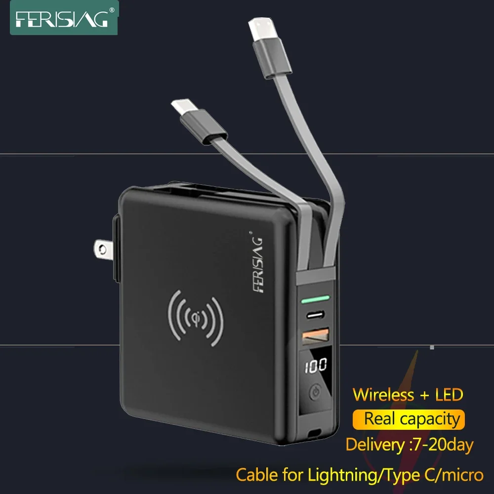 FERISING 15W Wireless Power bank + PD Fast Quick Charging Type C USB Powerbank for iPhone 15 Xiaomi Mi External Battery Charger
FERISING 15W Wireless Power bank + PD Fast Quick Charging Type C USB Powerbank for iPhone 15 Xiaomi Mi External Battery Charger