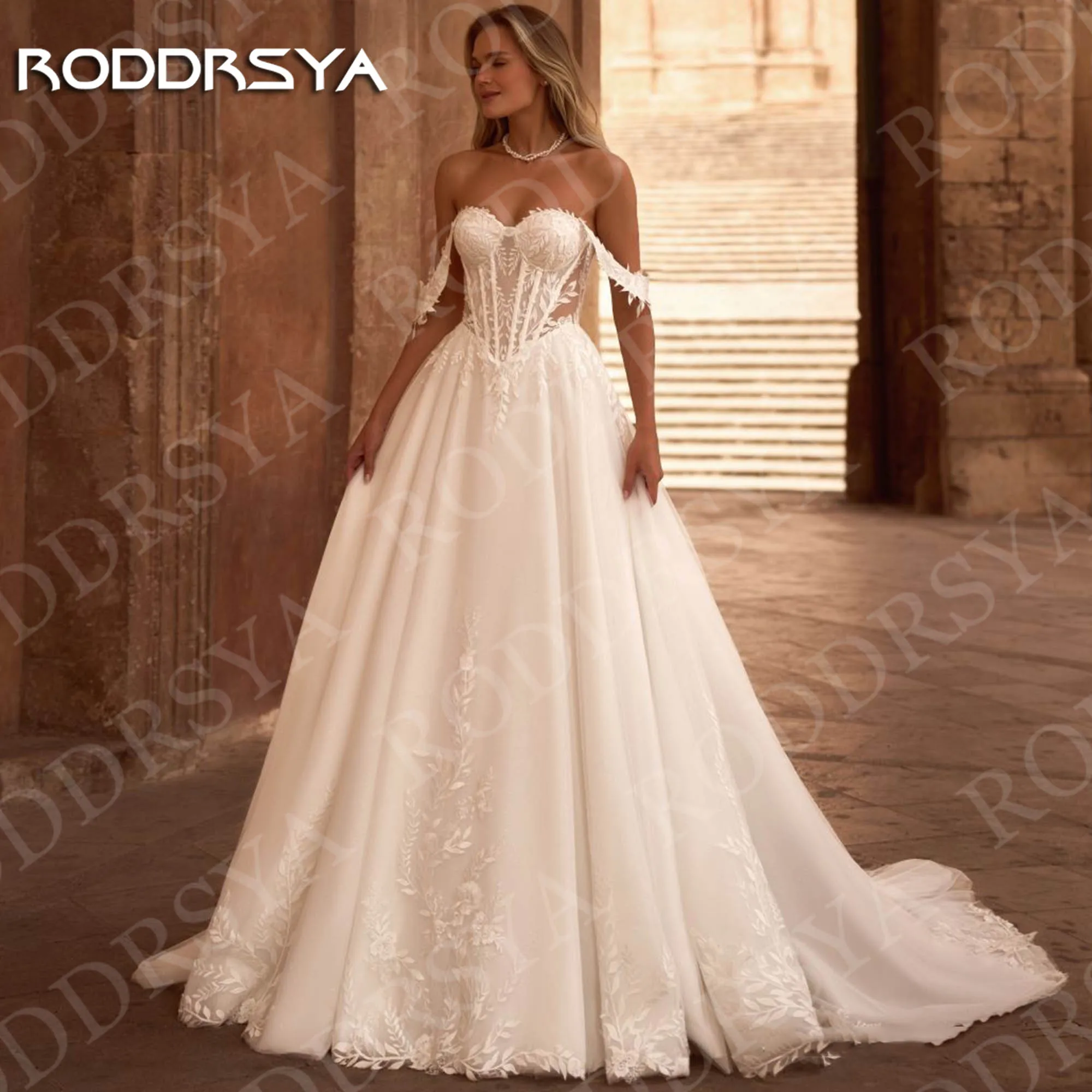 RODDRSYA Wedding Dresses Sweetheart Short Sleeve Customized Bride Romantic Lace Appliques A Line Bridal Dress vestido de noiva
RODDRSYA Wedding Dresses Sweetheart Short Sleeve Customized Bride Romantic Lace Appliques A Line Bridal Dress vestido de noiva