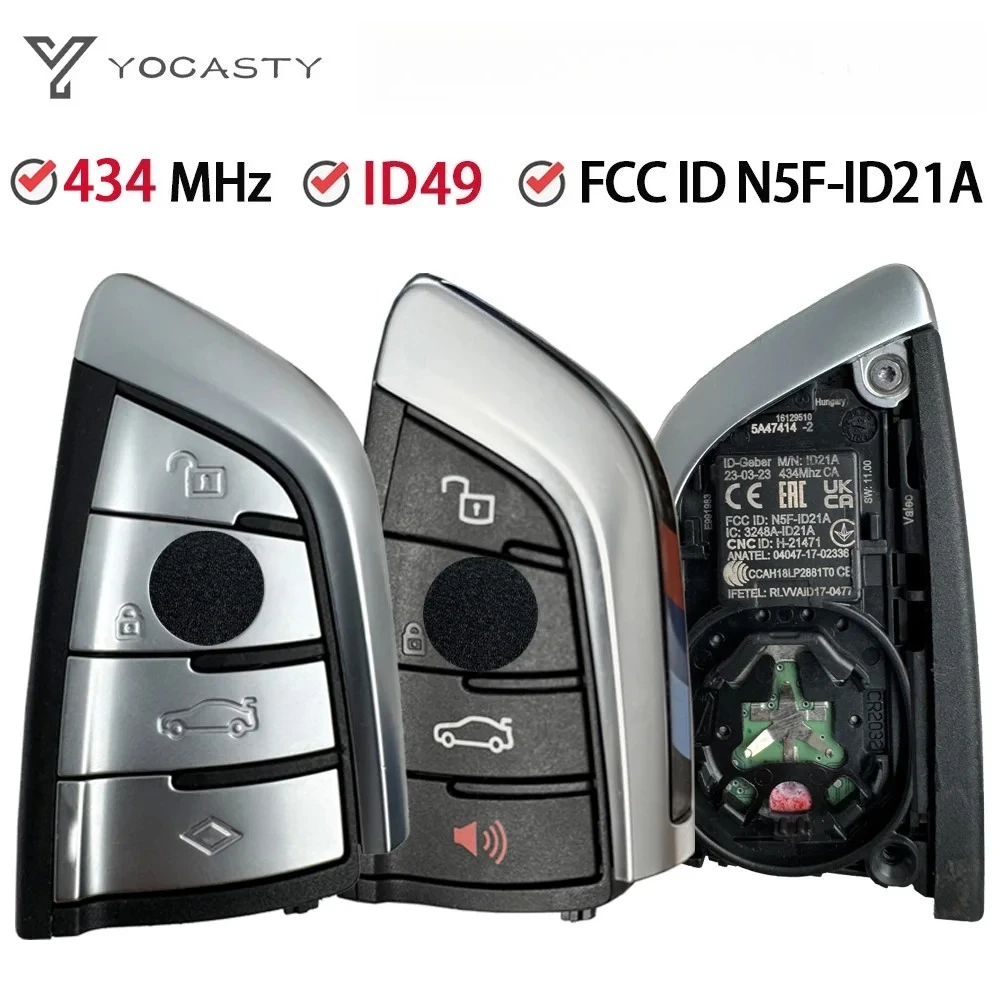 YOCASTY OEM Key FCC ID N5F-ID21A для BMW 3 5 6 7 X3 X5 X7 G Series G20 G30 G32 G11 ID49 434 МГц Смарт-дистанционный автомобильный ключ
YOCASTY OEM Key FCC ID N5F-ID21A для BMW 3 5 6 7 X3 X5 X7 G Series G20 G30 G32 G11 ID49 434 МГц Смарт-дистанционный автомобильный ключ