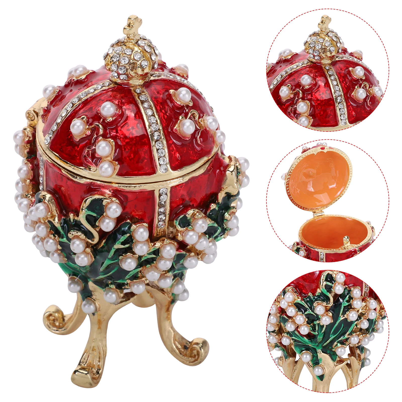 Pearl Flower Egg Jewelry Box Red Color Ring Storage Case for Wedding Decor Couple Gift Idea Environmental Wood Material
Pearl Flower Egg Jewelry Box Red Color Ring Storage Case for Wedding Decor Couple Gift Idea Environmental Wood Material