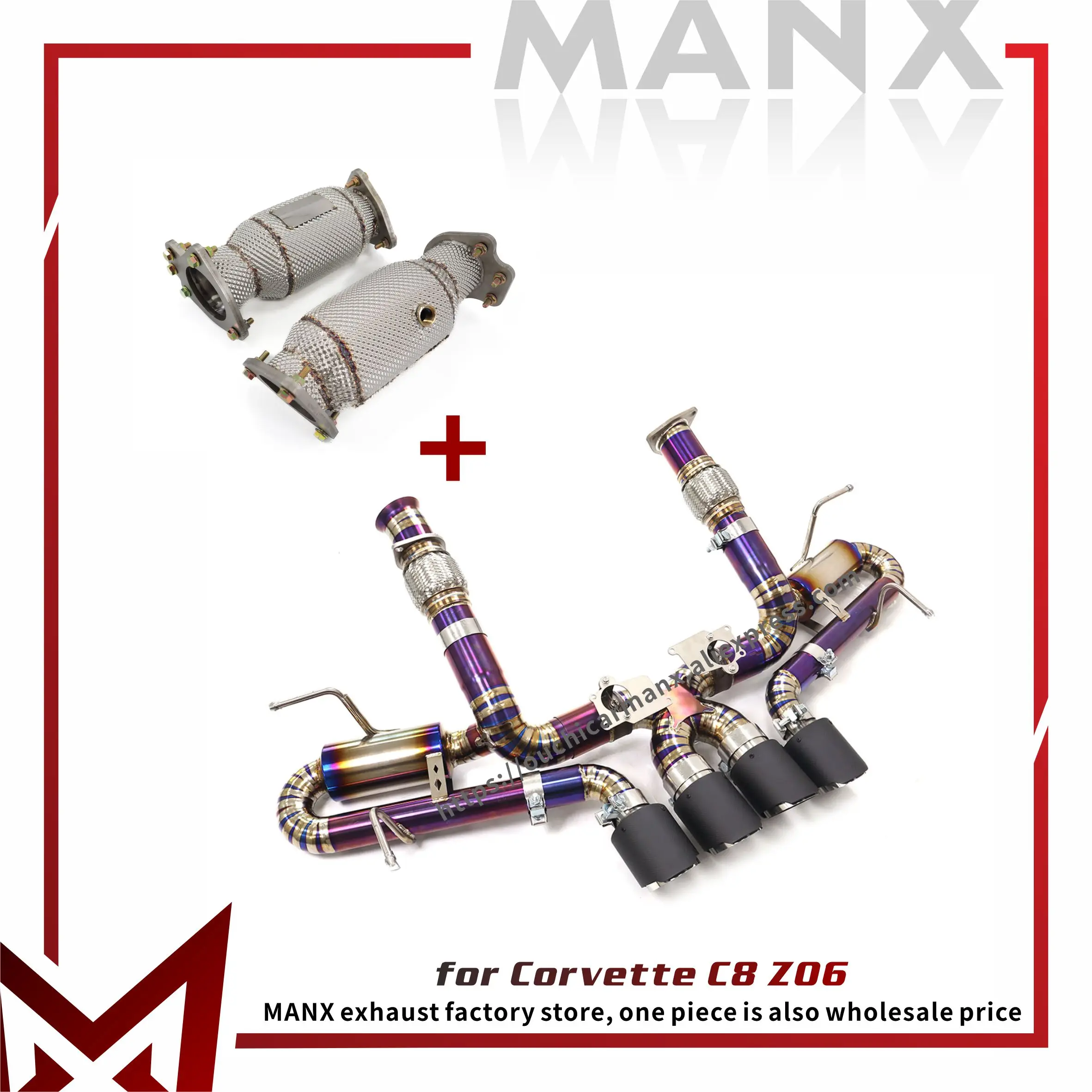  MANX Exhaust for Corvette C8 Z06 5.5L V8 Ti Catback Exact Fit Downpipe Heat shield High performance with OEM Valve
MANX Exhaust for Corvette C8 Z06 5.5L V8 Ti Catback Exact Fit Downpipe Heat shield High performance with OEM Valve