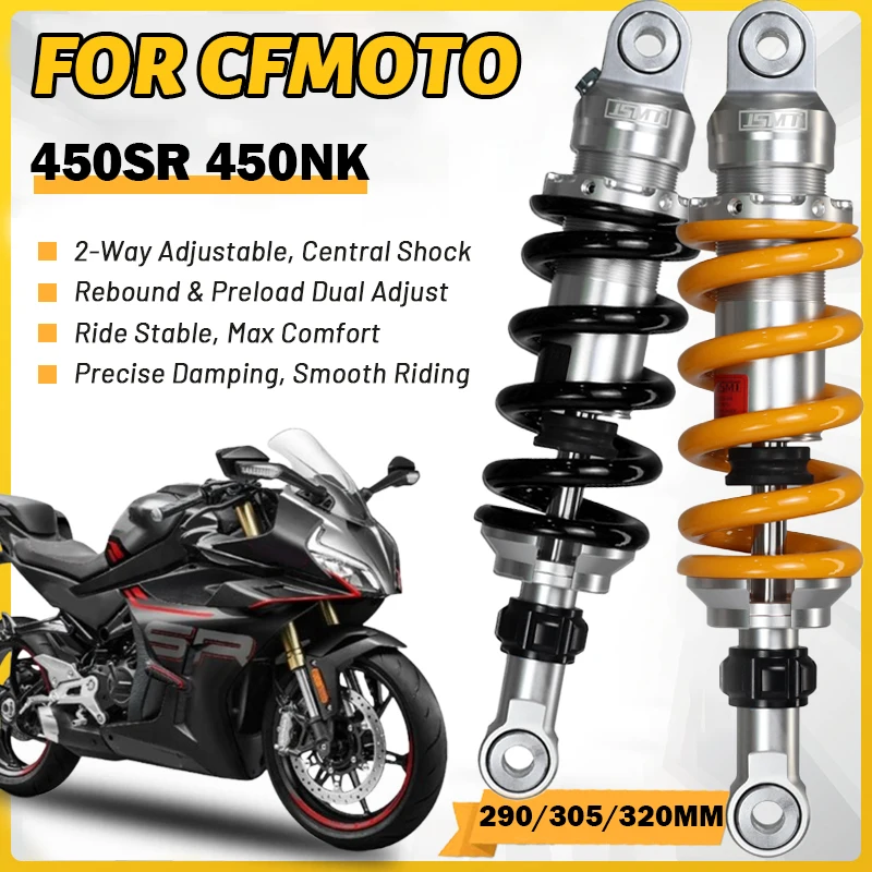 JSMT FOR CFMOTO 450SR 450NK Mono Central Rear Shock 290/305/320mm Preload Rebound Adjustable Suspension
JSMT FOR CFMOTO 450SR 450NK Mono Central Rear Shock 290/305/320mm Preload Rebound Adjustable Suspension
