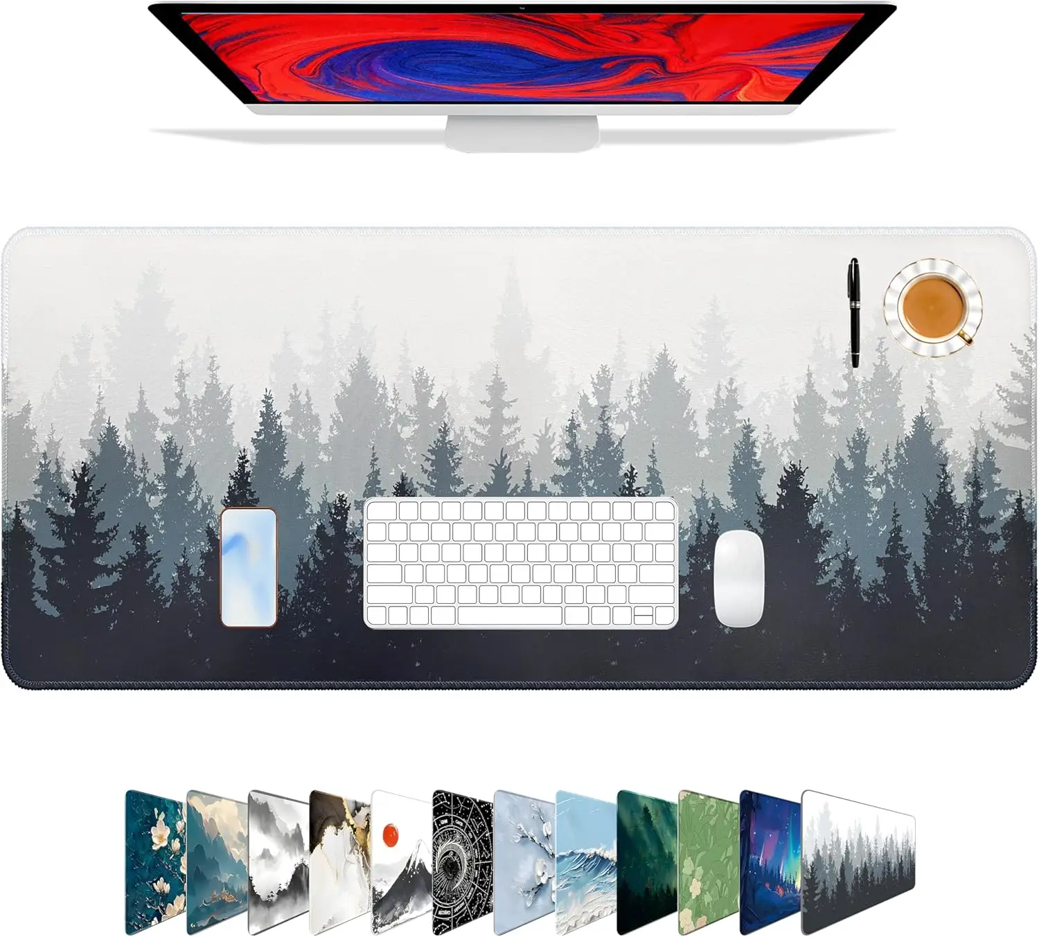 XXL Forest Mouse Pad, Non-Slip Rubber Base, Stitched Edges, 31.5x11.8in
XXL Forest Mouse Pad, Non-Slip Rubber Base, Stitched Edges, 31.5x11.8in