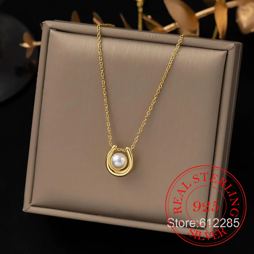 925 Sterling Silver Jewelry 18K Gold Plated Vintage Pearl Pendant Necklace For Women Choker Chain Wedding Party Jewelry Gift
925 Sterling Silver Jewelry 18K Gold Plated Vintage Pearl Pendant Necklace For Women Choker Chain Wedding Party Jewelry Gift