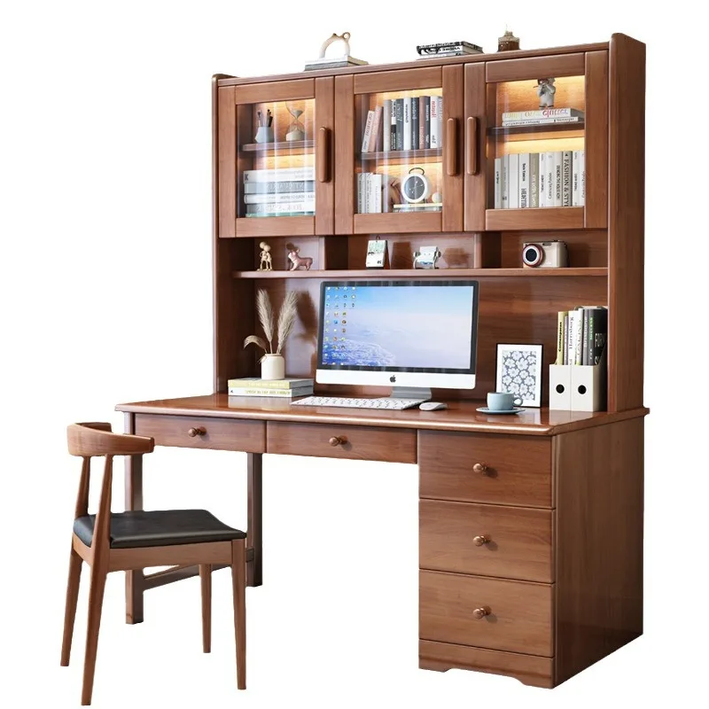 Explosive solid wood desk bookshelf integrated household computer desk with bookcase combination writing table
Explosive solid wood desk bookshelf integrated household computer desk with bookcase combination writing table
