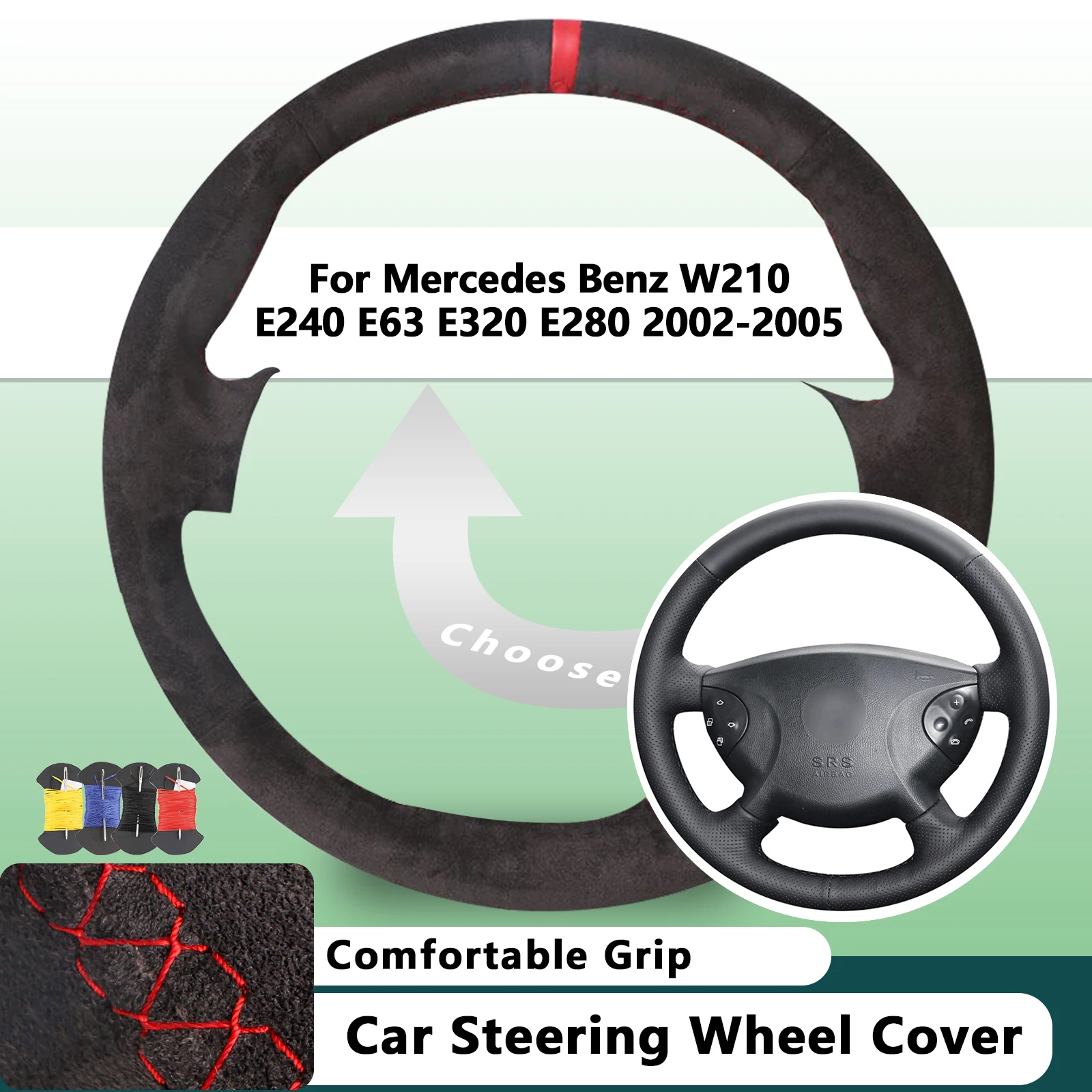 Замшевый чехол на руль автомобиля для Mercedes Benz W210 E240 E63 E320 E280 2002-2005, роскошные автомобильные аксессуары из мягкой кожи
Замшевый чехол на руль автомобиля для Mercedes Benz W210 E240 E63 E320 E280 2002-2005, роскошные автомобильные аксессуары из мягкой кожи