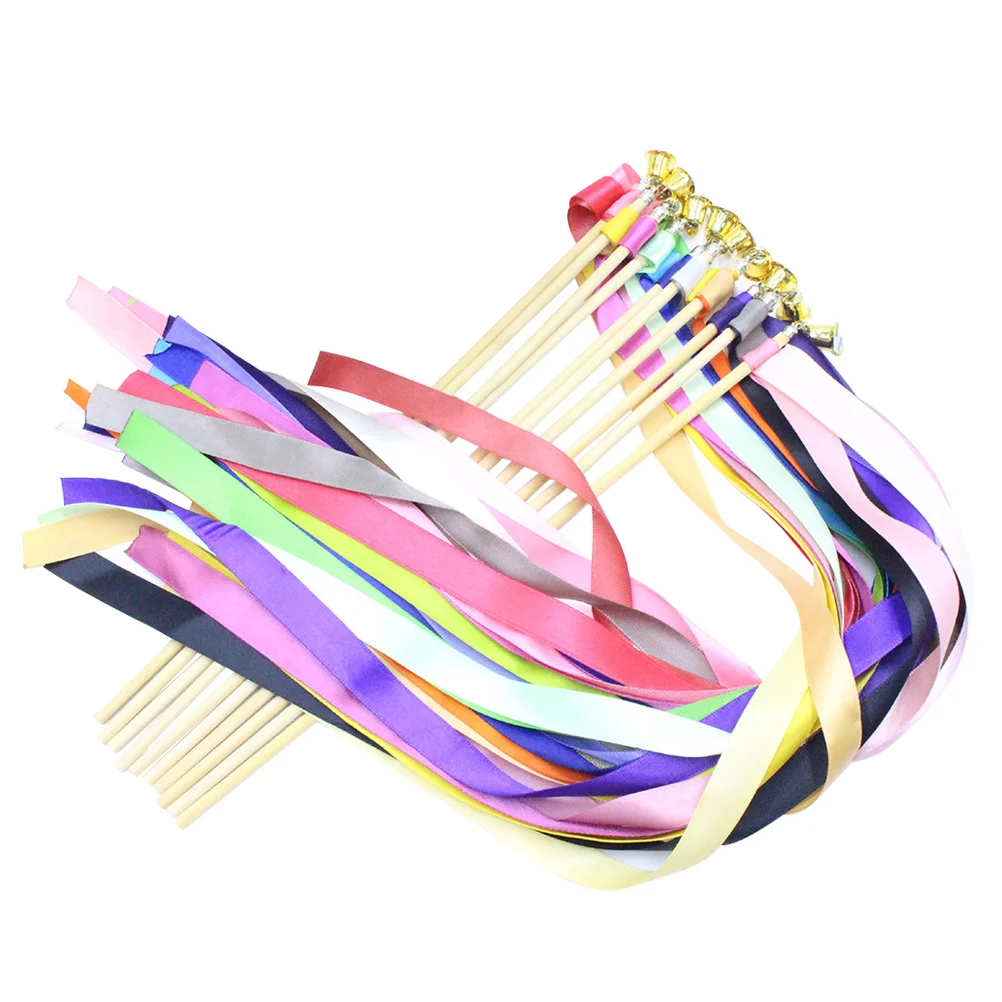 12pcs Colorful Delicate Ribbon Streamers Kids Fairy Stick Cheer Props Wedding Party Supplies Favors With Golden Bell(Assorted Co
12pcs Colorful Delicate Ribbon Streamers Kids Fairy Stick Cheer Props Wedding Party Supplies Favors With Golden Bell(Assorted Co