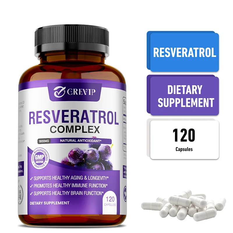 Resveratrol Complex - Antioxidant and Anti-aging, Repairs Cells, Improves Skin Health, and Enhances Cognitive Abilities
Resveratrol Complex - Antioxidant and Anti-aging, Repairs Cells, Improves Skin Health, and Enhances Cognitive Abilities