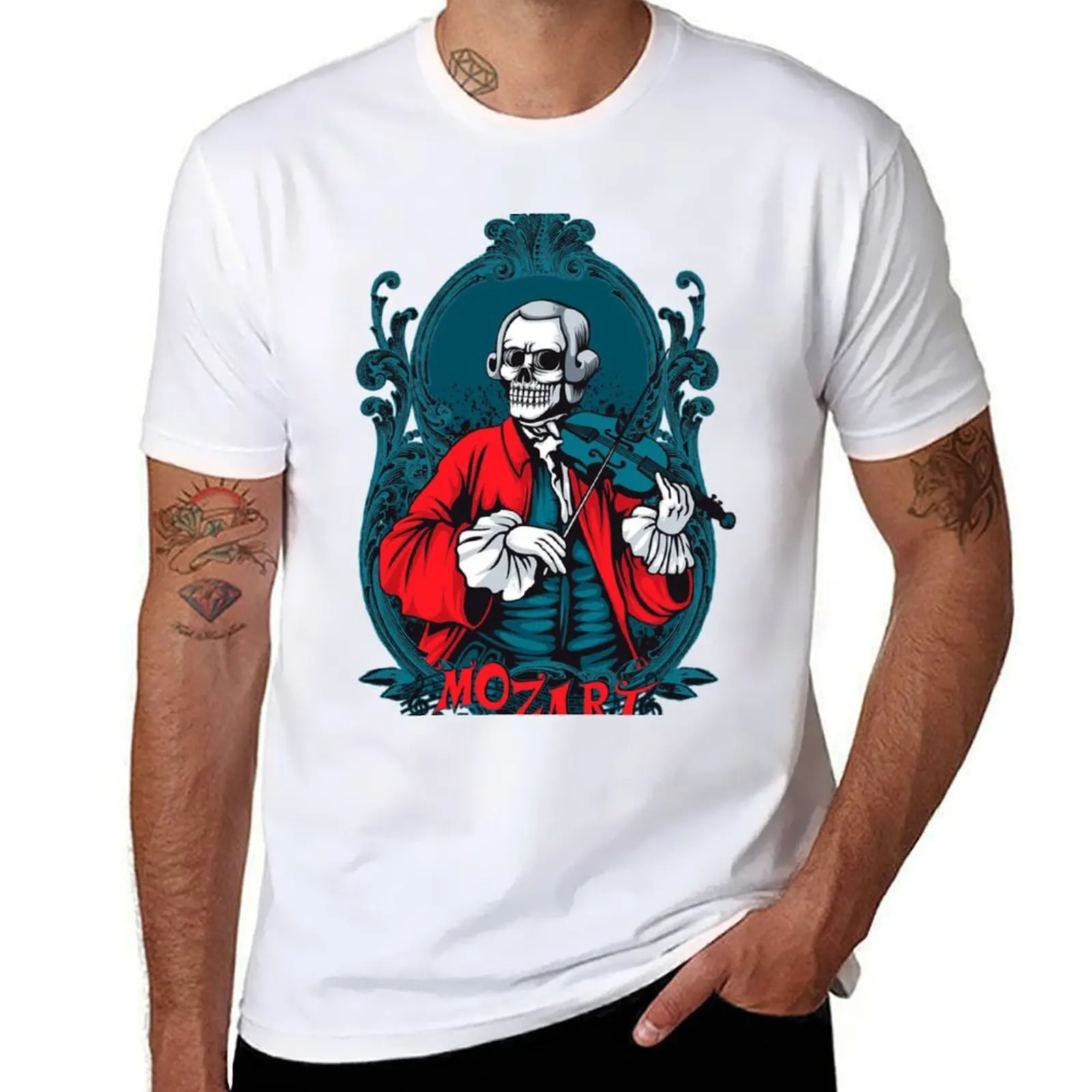 Mozart's Skeleton Playing Violin T-Shirt rapper graphic tees baggy shirts anime clothes kawaii clothes mens funny t shirts
Mozart's Skeleton Playing Violin T-Shirt rapper graphic tees baggy shirts anime clothes kawaii clothes mens funny t shirts