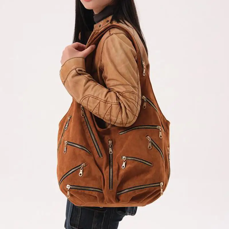 Retro Matte Suede Irregular Multi Pocket Zipper Women's Bag European And American Fashion Large Capacity Shoulder Bag For Women
Retro Matte Suede Irregular Multi Pocket Zipper Women's Bag European And American Fashion Large Capacity Shoulder Bag For Women