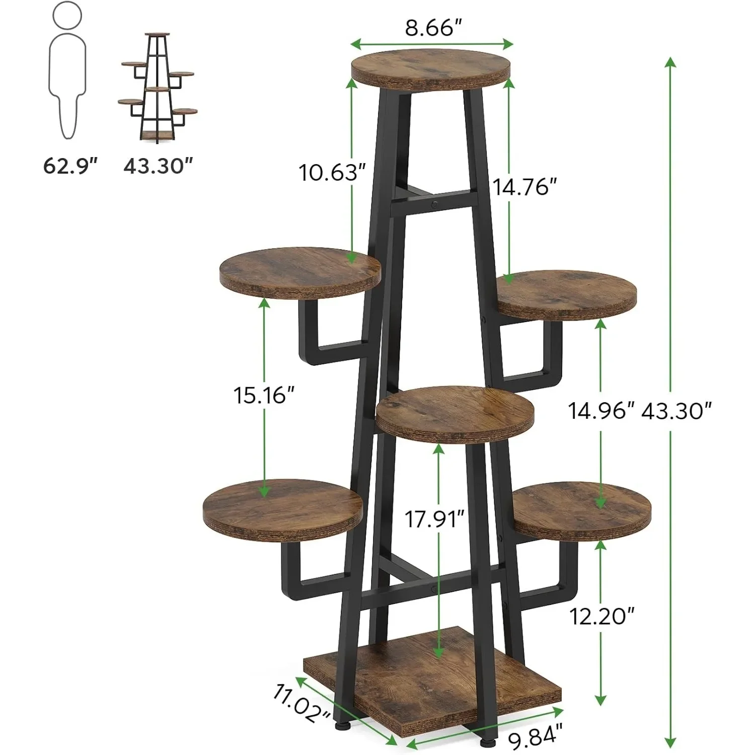 7 Tier Display Stand, Wooden Corner Plant Pots Holder
7 Tier Display Stand, Wooden Corner Plant Pots Holder