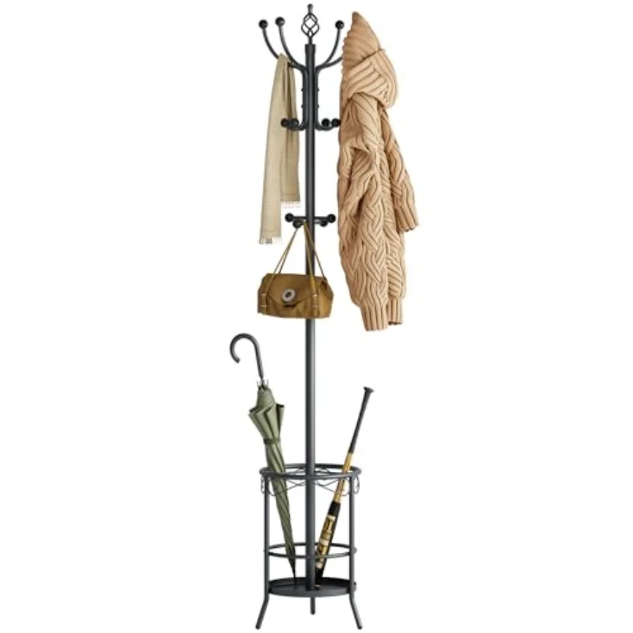 Coat Rack Stand with Umbrella Holder Entryway Coat Hanger with 12 Hooks for Living Room Bedroom Office
Coat Rack Stand with Umbrella Holder Entryway Coat Hanger with 12 Hooks for Living Room Bedroom Office