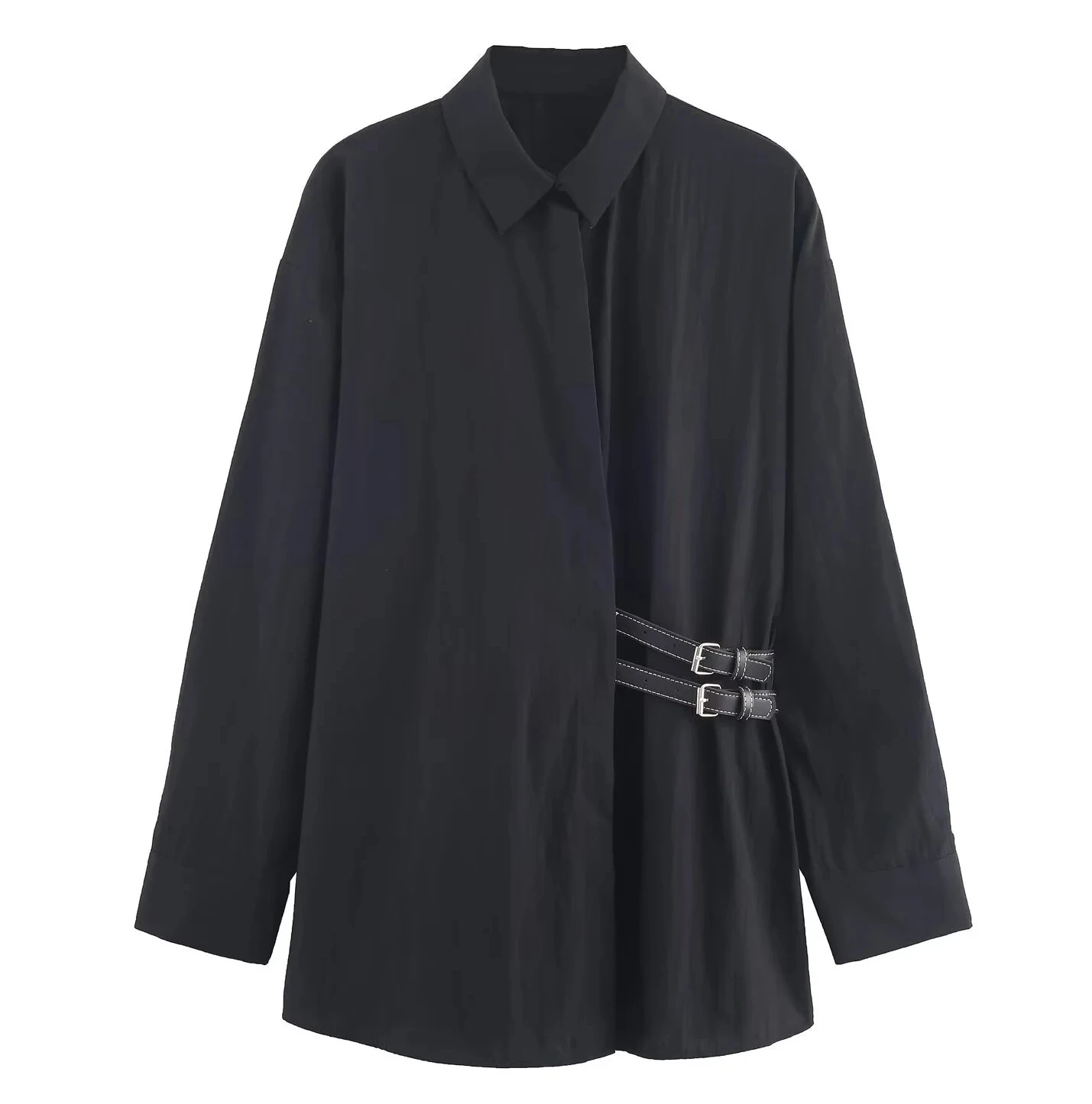 Новая женская повседневная простая модная универсальная рубашка с длинными рукавами и поясом в темпераментном стиле, топ
Новая женская повседневная простая модная универсальная рубашка с длинными рукавами и поясом в темпераментном стиле, топ