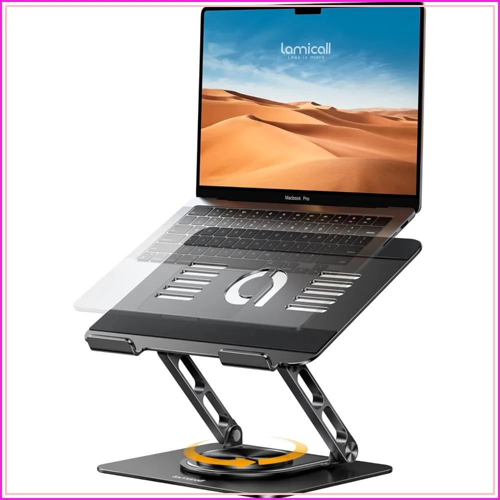 Adjustable Laptop Stand for Desk - 360 Rotating Ergonomic Computer Stand, Aluminum Foldable Portable for Home Office fits 10-17.3'' Laptops - Black
Adjustable Laptop Stand for Desk - 360 Rotating Ergonomic Computer Stand, Aluminum Foldable Portable for Home Office fits 10-17.3'' Laptops - Black