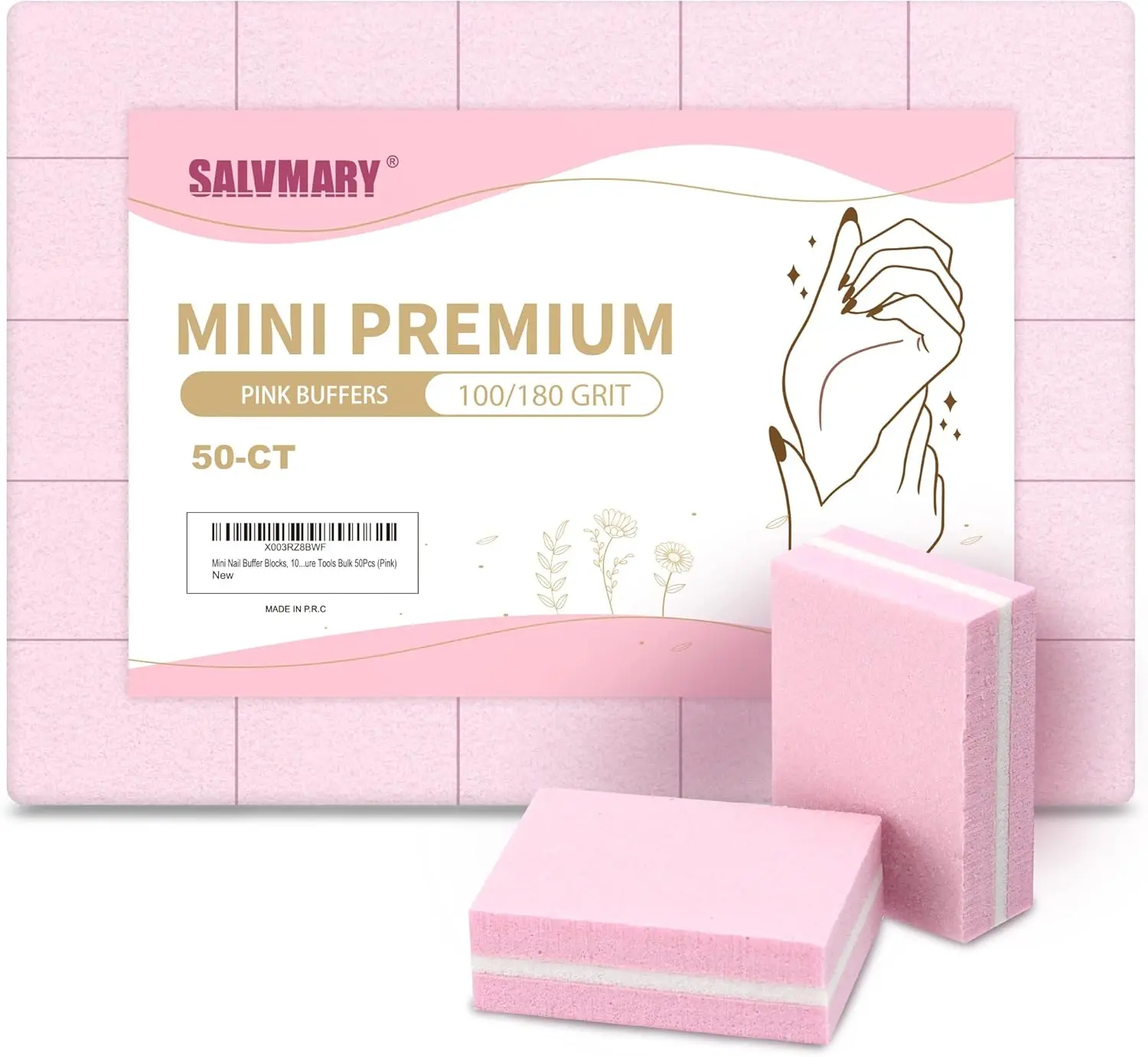 Mini Nail Buffer Blocks, 100/180 Grit Sponge Buffing Sanding Block File Manicure Tools Bulk 50Pcs (Pink)
Mini Nail Buffer Blocks, 100/180 Grit Sponge Buffing Sanding Block File Manicure Tools Bulk 50Pcs (Pink)