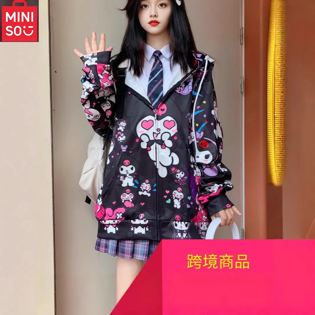 MINISO новое студенческое пальто с принтом Kuromi, женская корейская свободная толстовка с капюшоном, кардиган JK, тренд
MINISO новое студенческое пальто с принтом Kuromi, женская корейская свободная толстовка с капюшоном, кардиган JK, тренд