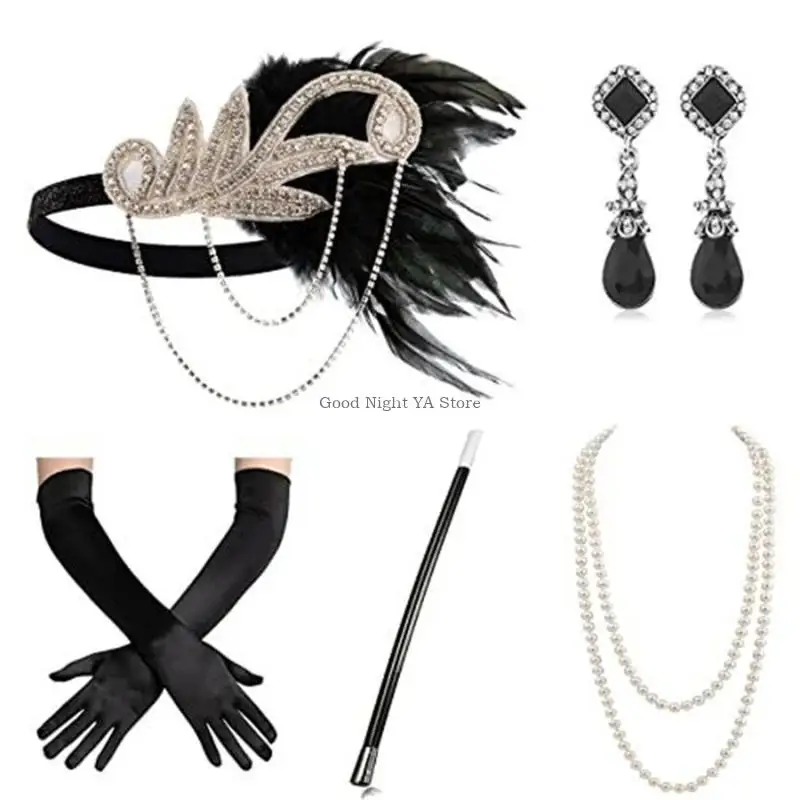 20s Flapper Women Costume Gatsby Party Wear Necklace Earrings Cigarettes Holder
20s Flapper Women Costume Gatsby Party Wear Necklace Earrings Cigarettes Holder
