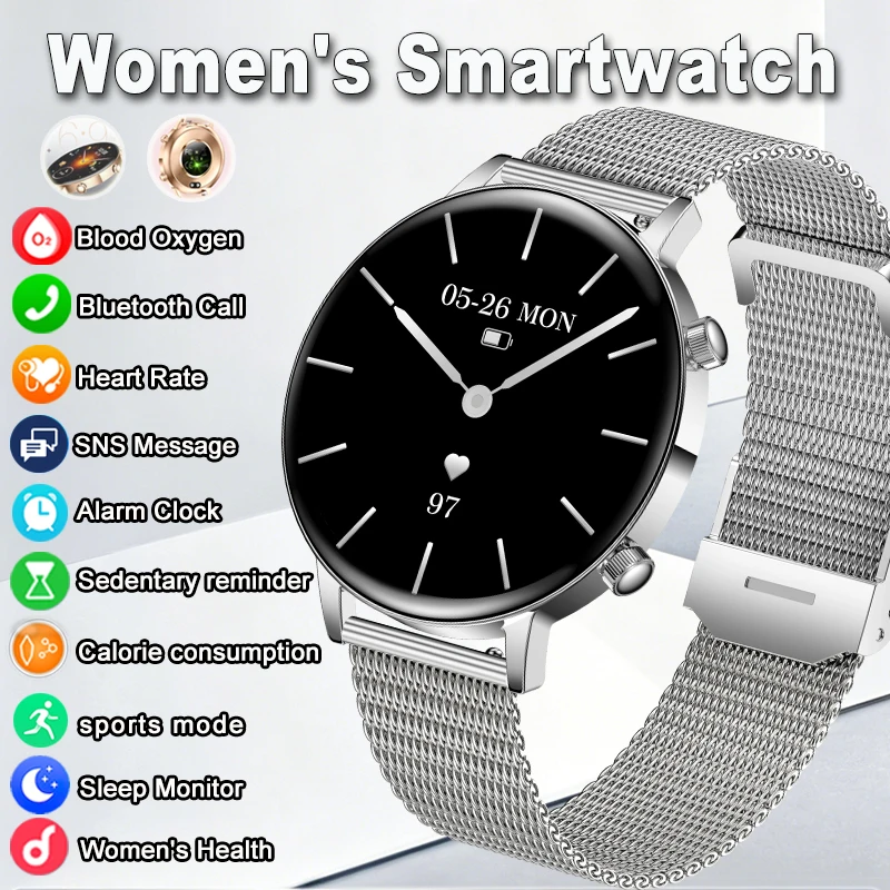 Ultra Thin Women Smart Bluetooth Call 1.32 Inch Heart Rate Female Physiological Reminder Waterproof Smartwatch Android IOS Phone
Ultra Thin Women Smart Bluetooth Call 1.32 Inch Heart Rate Female Physiological Reminder Waterproof Smartwatch Android IOS Phone